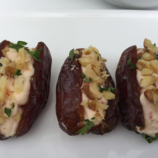 Goat cheese stuffed dates